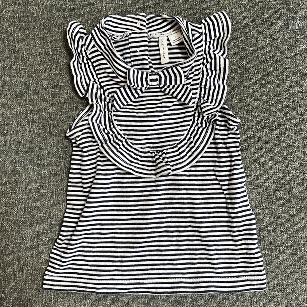 Janie and Jack bow shirt Striped 2T